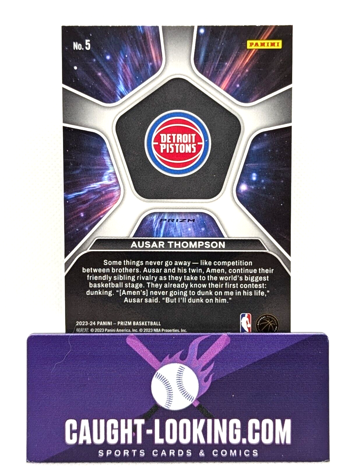Ausar Thompson - 2023-24 Panini Prizm Deep Space Green RC #5 Detroit Piston