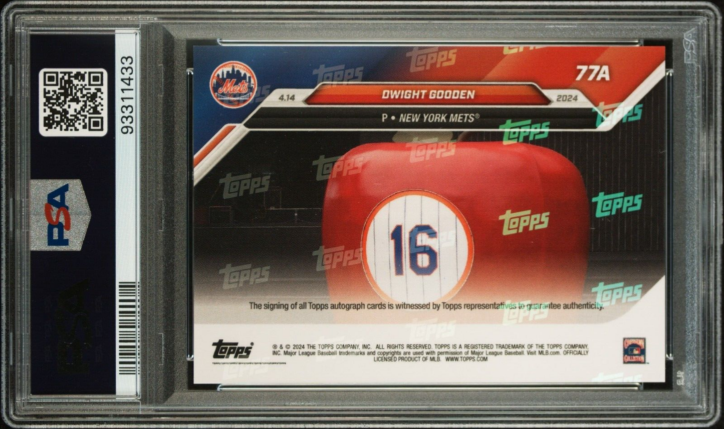DWIGHT GOODEN - PSA 10 AUTO - 2024 TOPPS NOW #77A AUTOGRAPH /99 NY METS