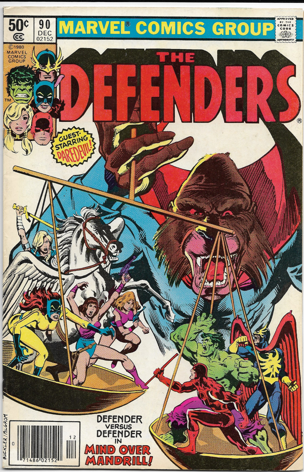 Defenders #90 1980 Marvel Comic "Defender versus Defender in Mind over Mandrill"