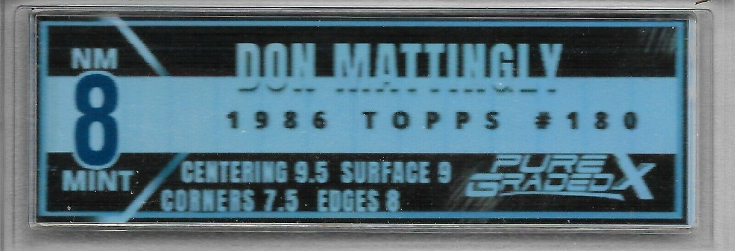 Don Mattingly #180 1986 Topps NY Yankees Graded 8