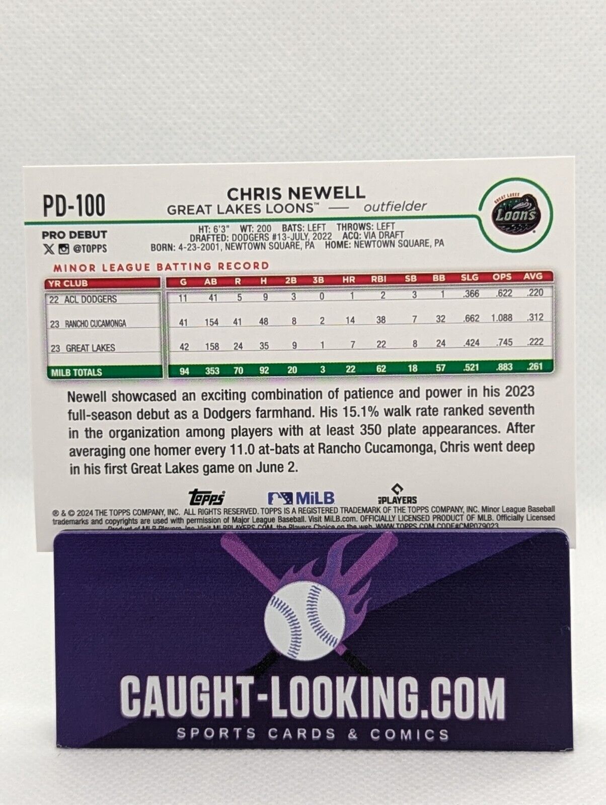 2024 Topps Pro Debut #PD-100 Chris Newell Pre-Rookie Card