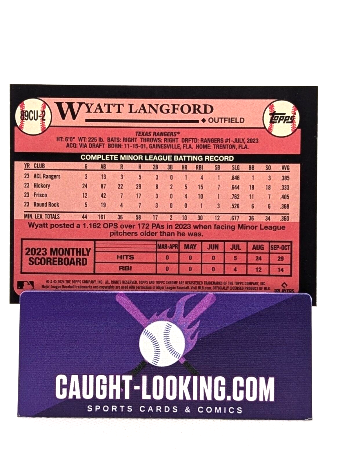 Wyatt Langford - 2024 Topps Chrome #89CU-2 35th Refractor RC