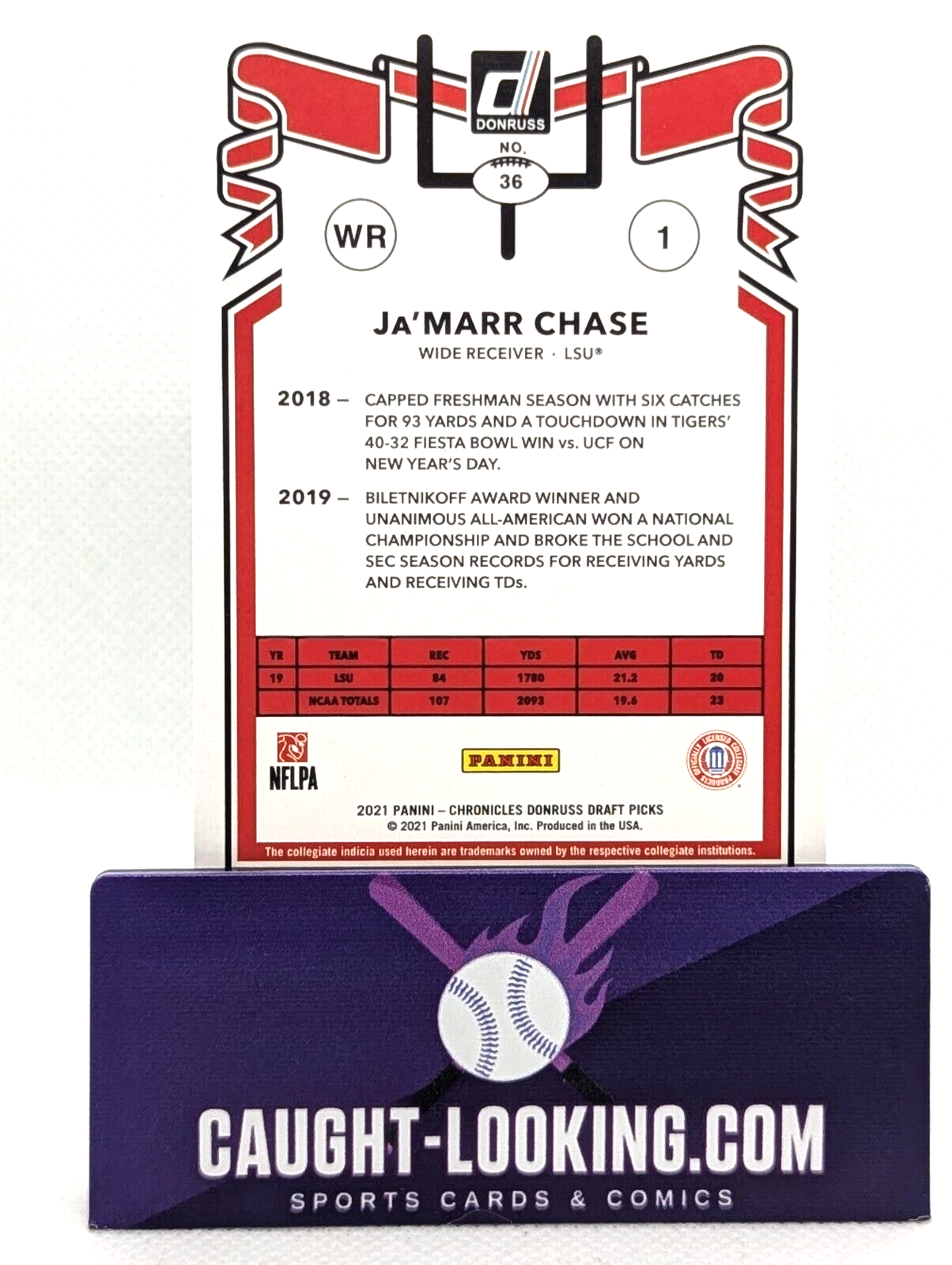 2021 Panini Chronicles Draft Picks Donruss Jamarr Chase #1 Bengals Rookie RC