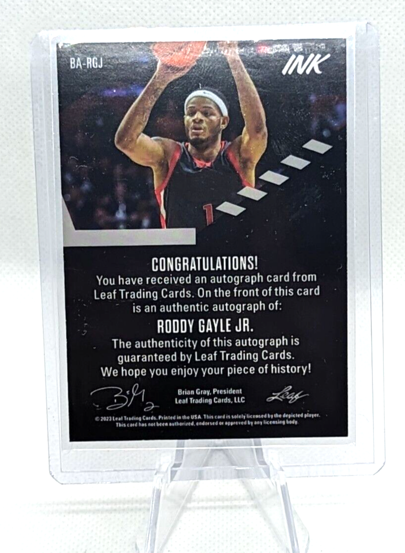 Roddy Gayle Jr AUTO #BA-RGJ 23-24 Leaf INK