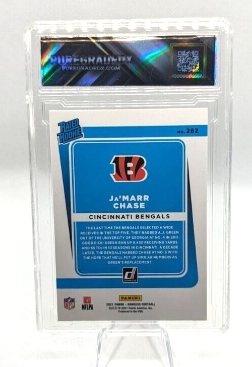 Ja'Marr Chase #262 2021 Panini Donruss Rated Rookie Graded 10
