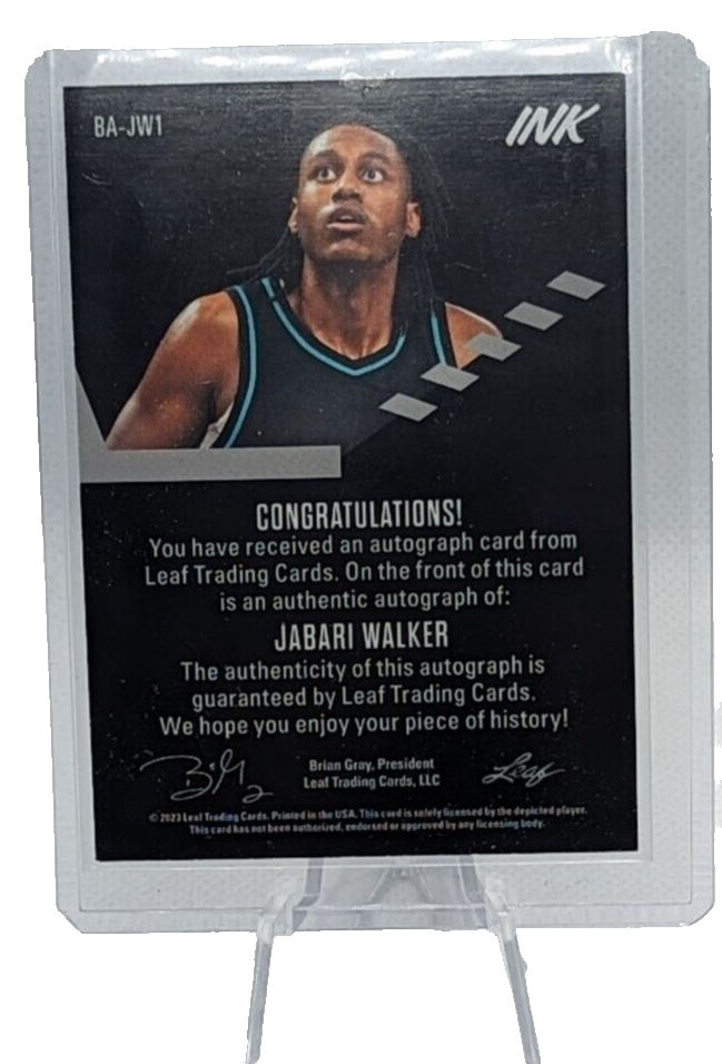 Jabari Walker AUTO #BA-JW1 23-24 Leaf INK