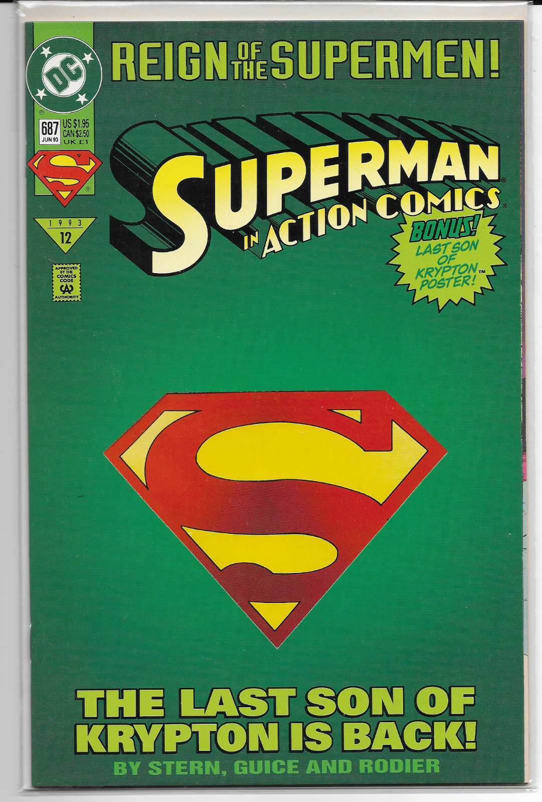 Action Comics #687 Superman Reign of the Supermen 1993 DC Comics