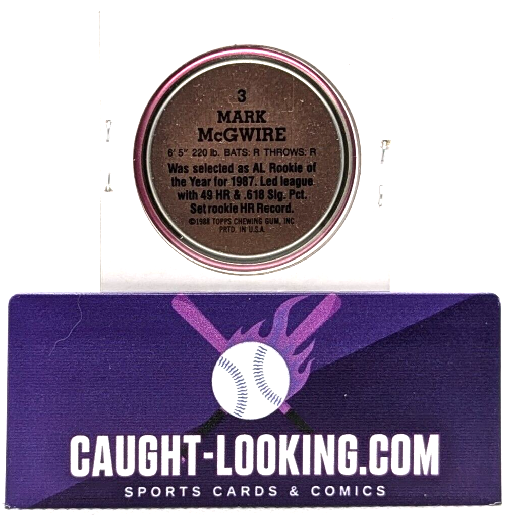 Mark McGwire - 1988 Topps Coin Oakland A’s #3