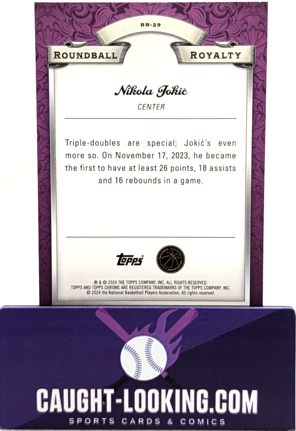 2023-24 Topps Chrome Basketball Nikola Jokic Roundball Royalty Pink RR-15