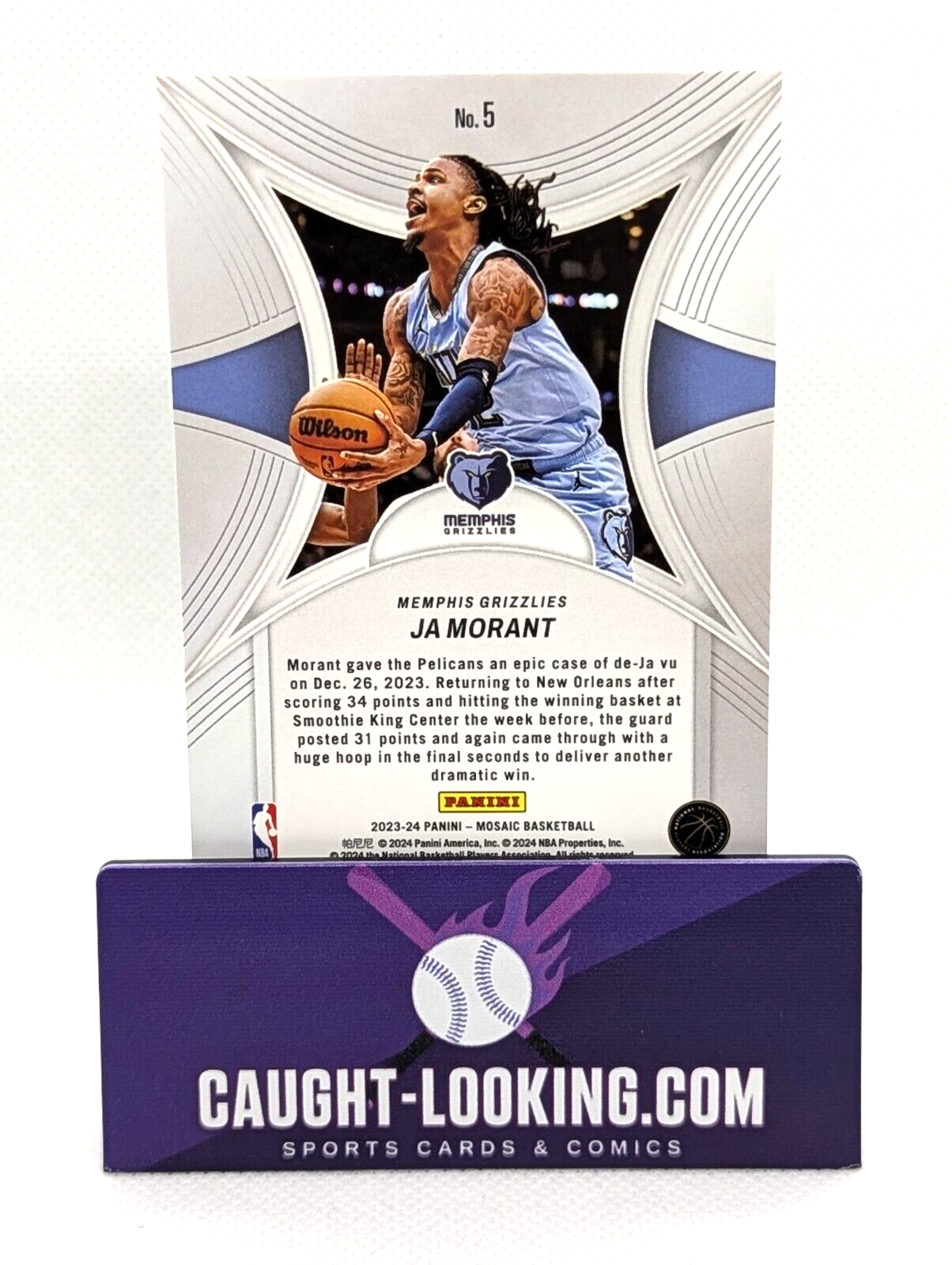 2023-24 Panini Mosaic Basketball Ja Morant Epic Performers #5 Memphis Grizzlies