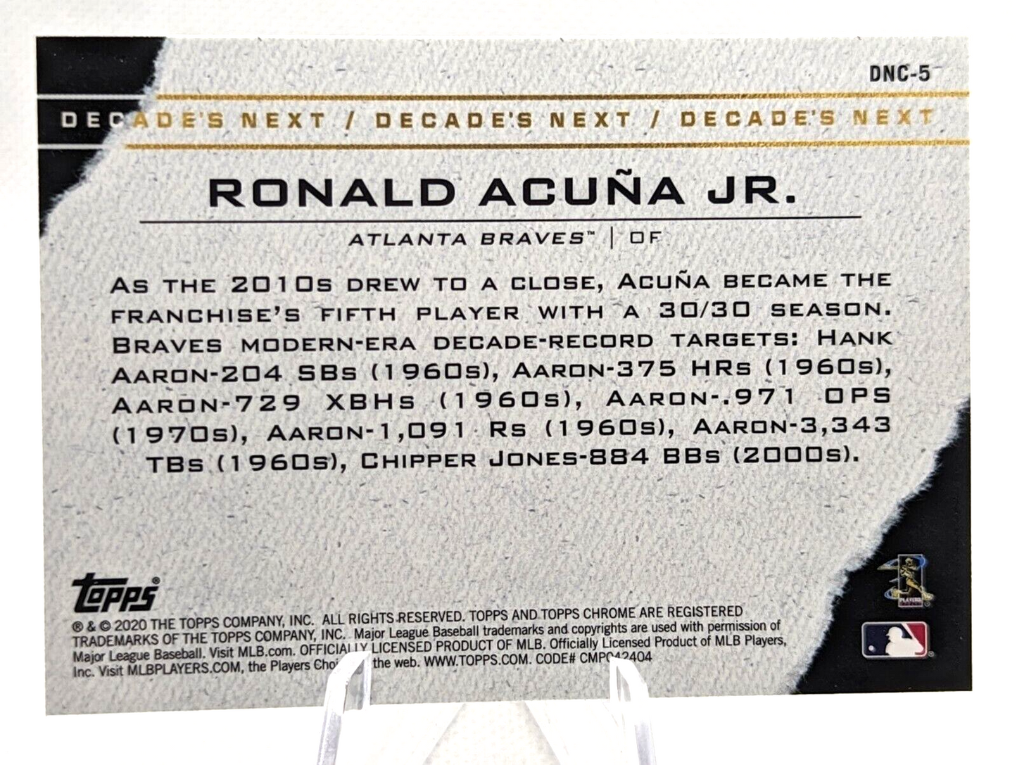 2020 Topps Chrome Update DNC-5 Ronald Acuna Jr. Decade's Next