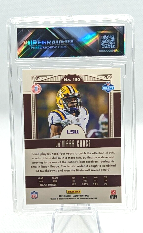 Ja'Marr Chase #150 2021 Panini Legacy Rookie Card Graded 10