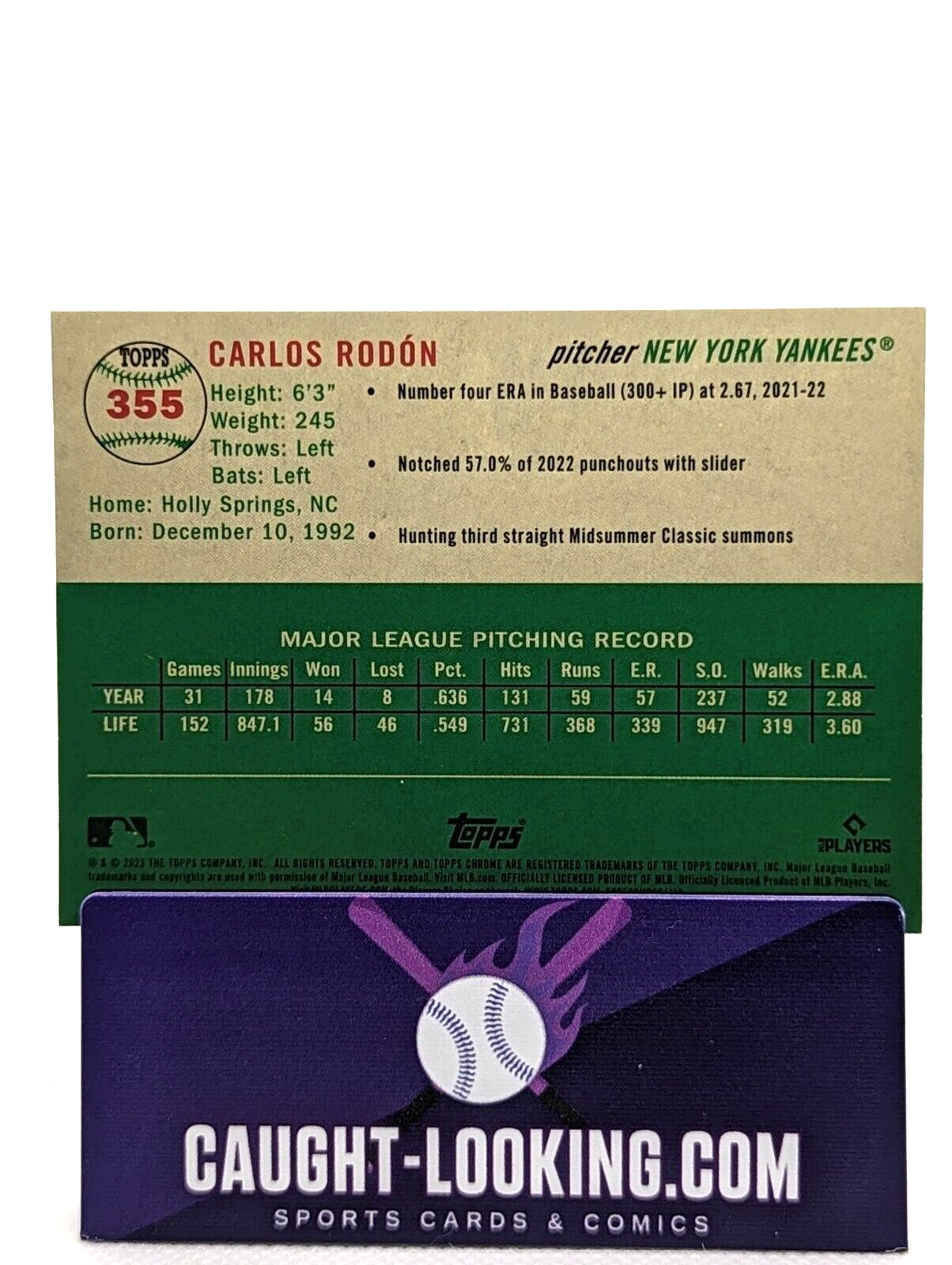 Carlos Rodon - 2023 Topps Chrome Platinum Anniversary #355 NY Yankees