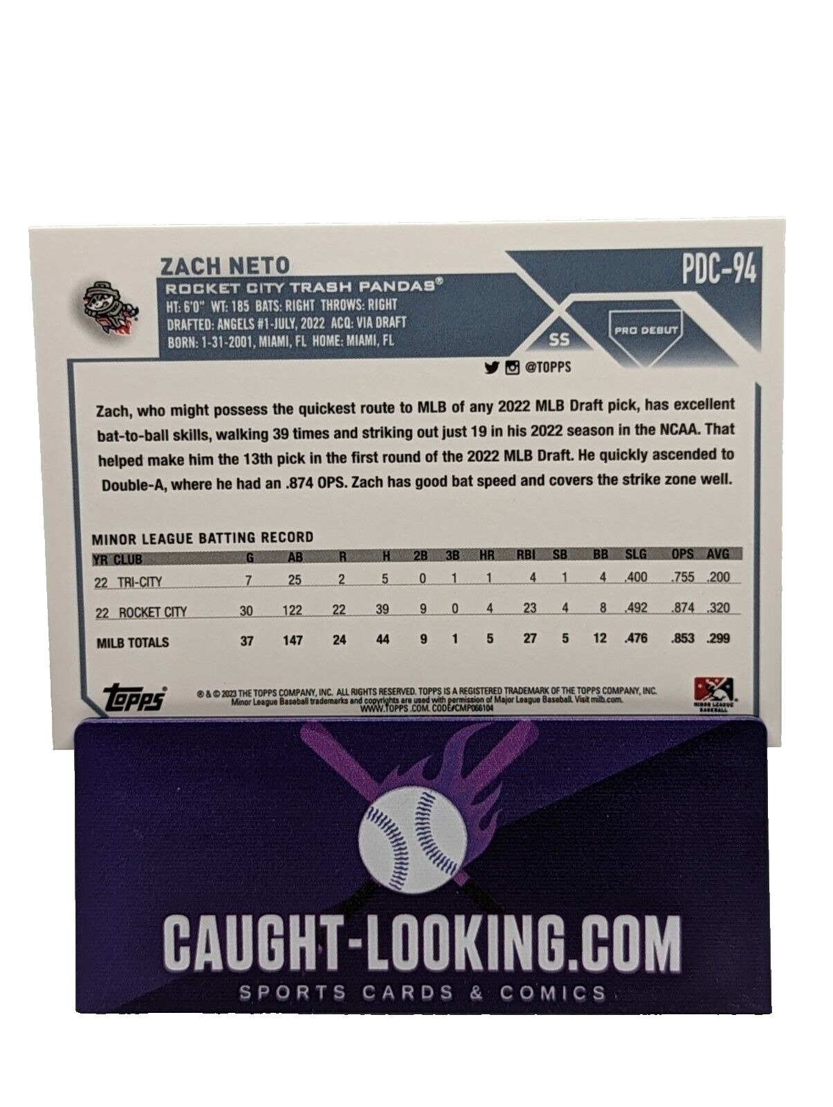 Zach Neto - 2023 Topps Pro Debut #PDC-94 Base Chrome