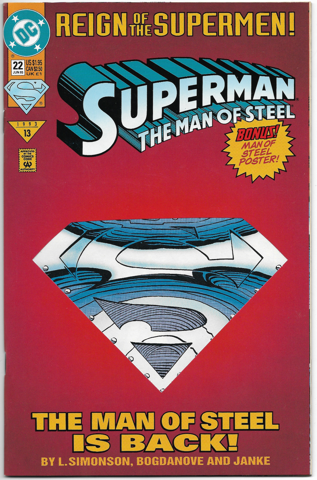 Superman: The Man of Steel #22 - 1993 DC Comic Book