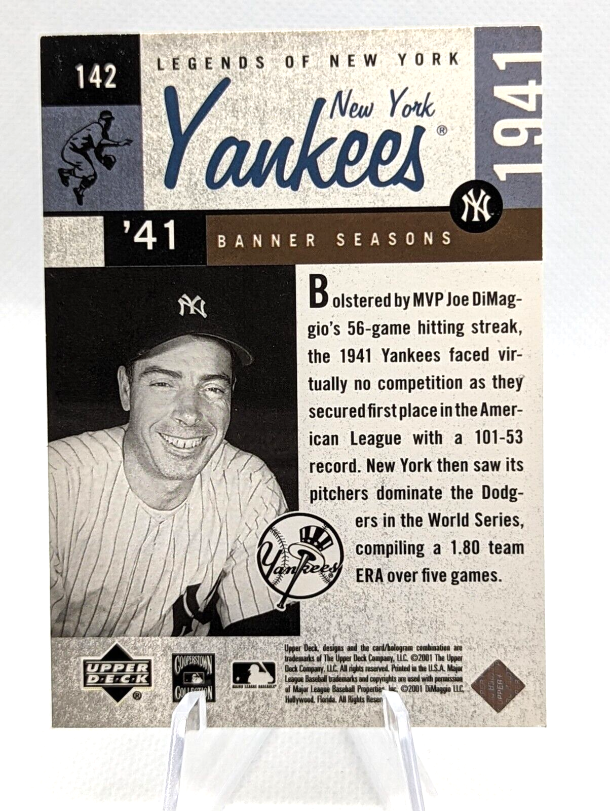 2001 Upper Deck Legends of New York - #142 Joe DiMaggio