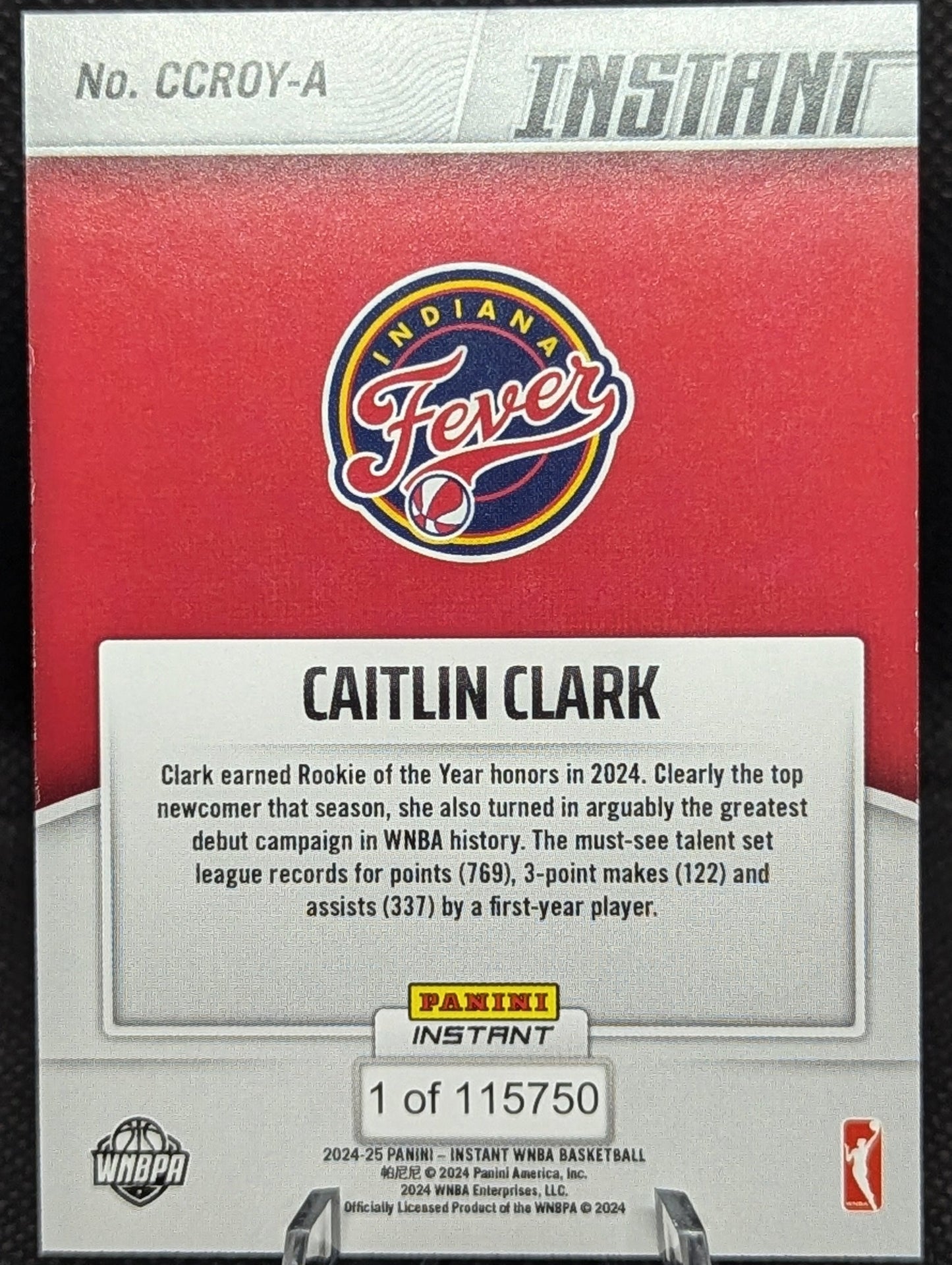 Caitlin Clark - 2024-25 Panini Instant #CCROY-A "Rookie Of The Year"
