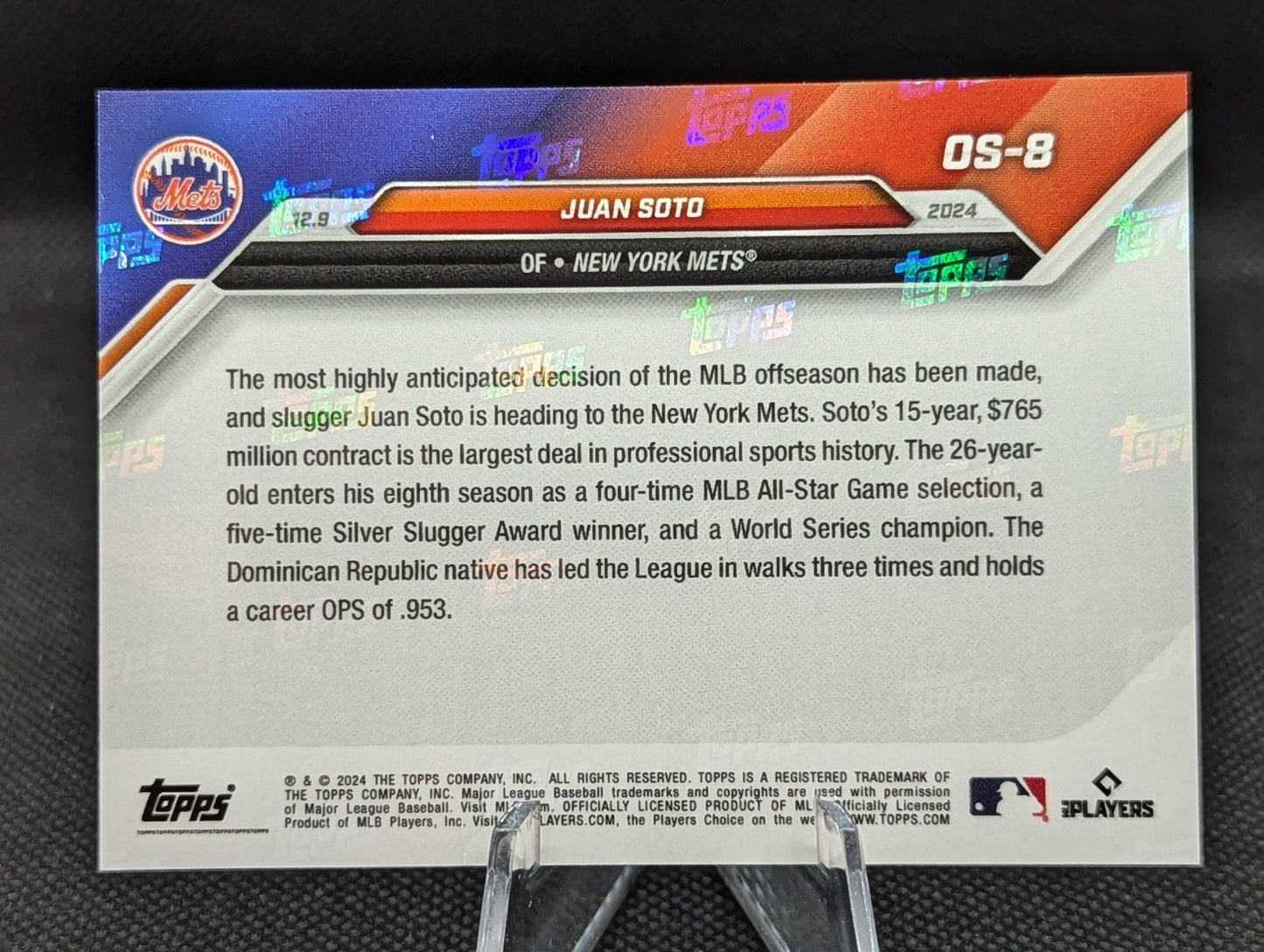 Juan Soto - 2024 Topps NOW #OS-8 SIGNED WITH NY METS