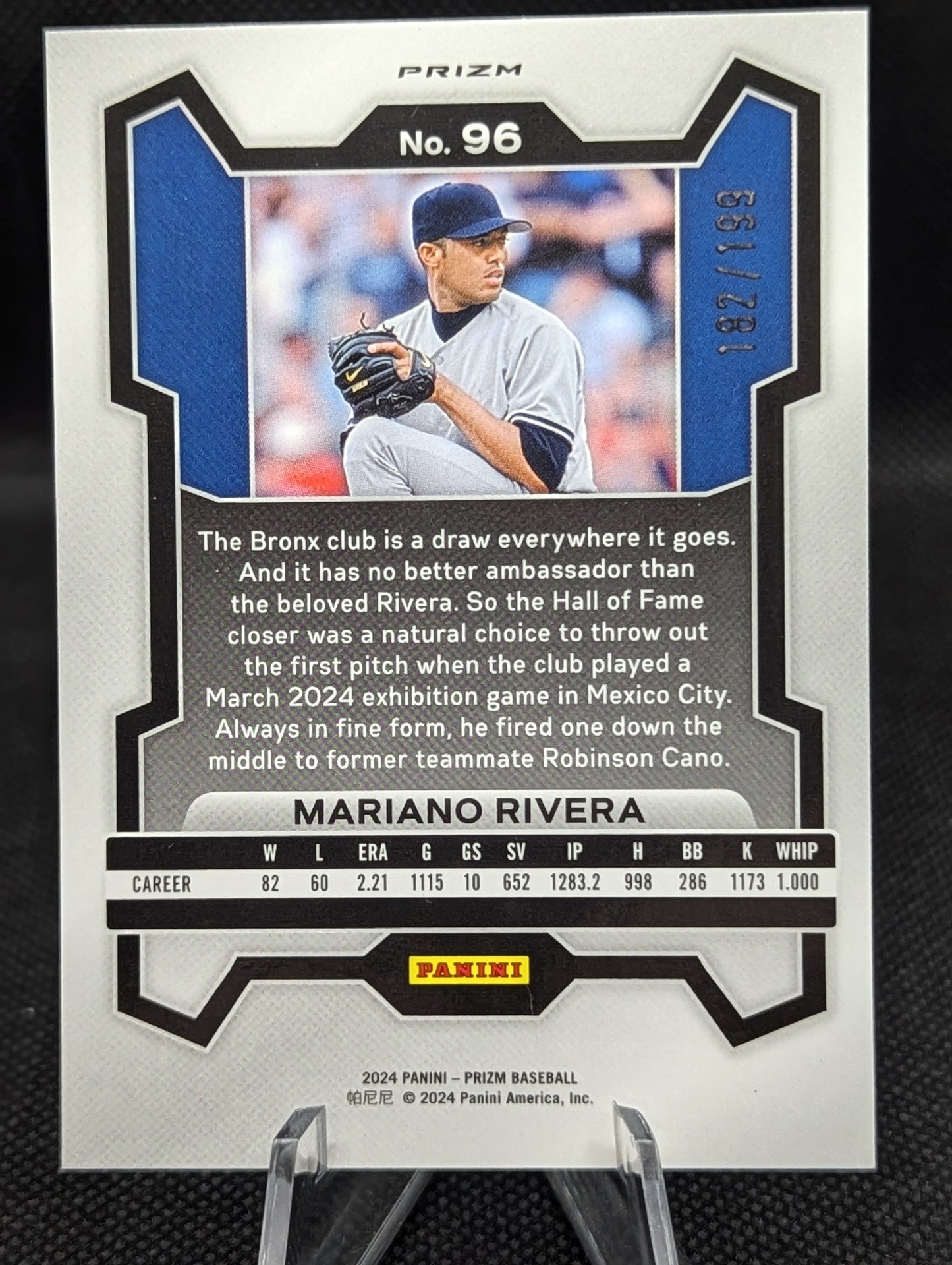 Mariano Rivera - 2024 Panini Prizm #96 Blue Foil /199