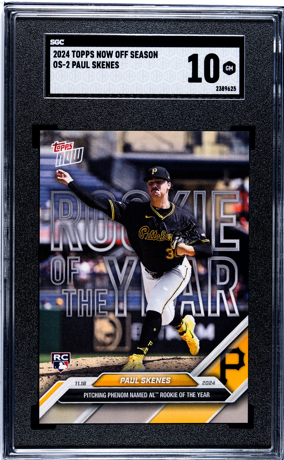 Paul Skenes - 2024 Topps NOW #OS-2 "Rookie Of The Year" SGC 10