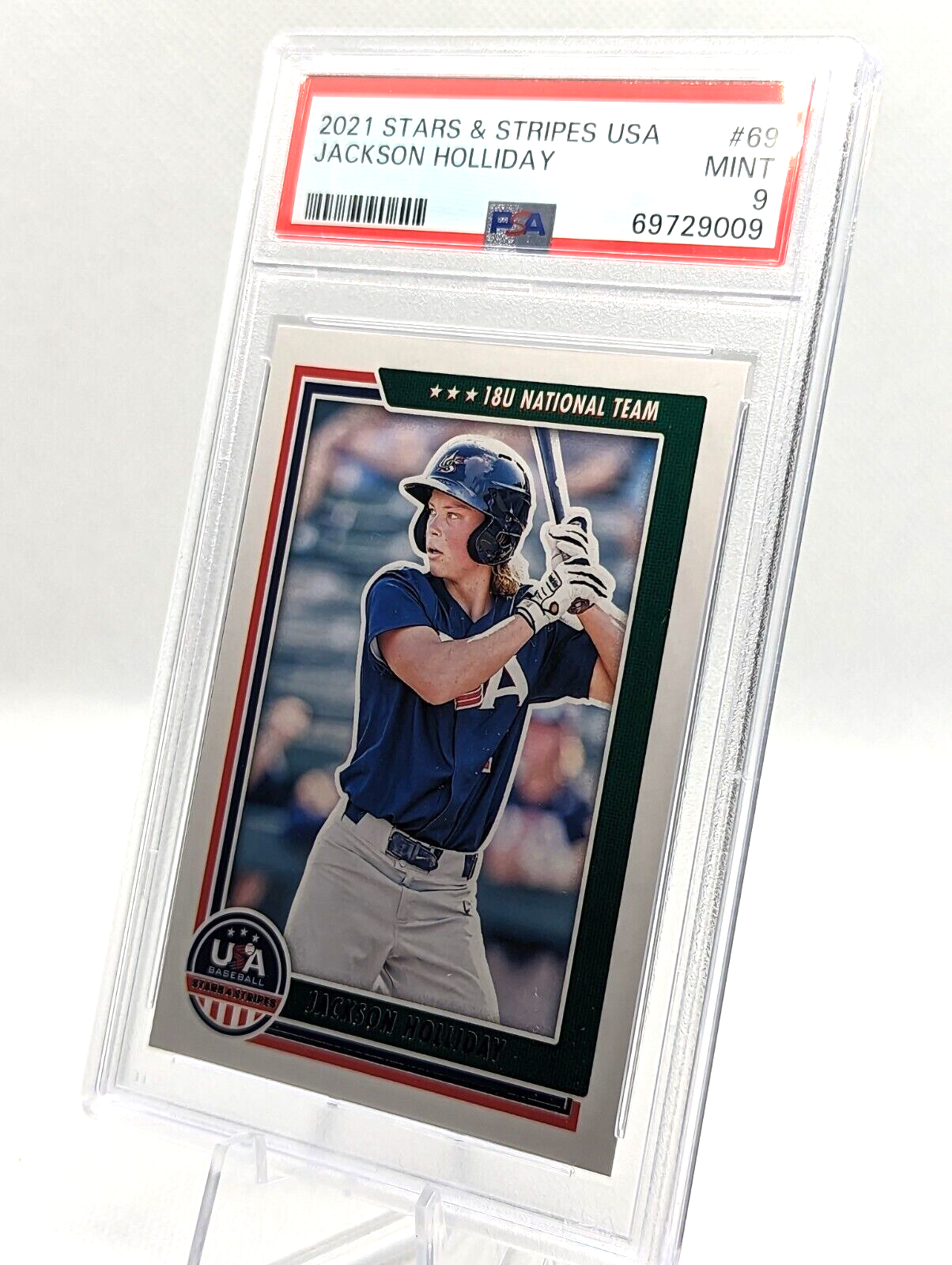 Jackson Holliday PSA 9 2021 Stars & Stripes #69 MLB Draft #1 Pick