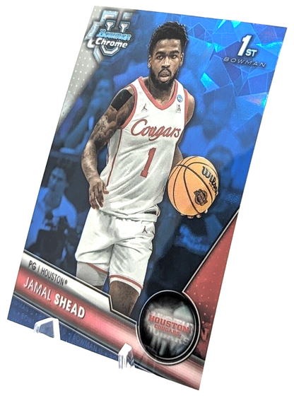 2023-24 Bowman Chrome U Sapphire Jamal Shead #30 1st Houston Cougars