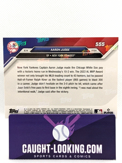 Aaron Judge - 2024 Topps NOW #555 NY Yankees - Fastest MLB Player to 300 HRs