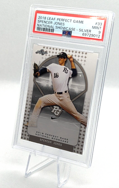 Spencer Jones PSA 9 2018 Leaf Perfect Game Nation Showcase Silver #33 Yankees 