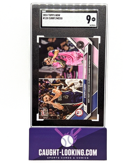 Steph Curry & Lionel Messi - 2024 Topps NOW #128 - SGC 9 - Mint
