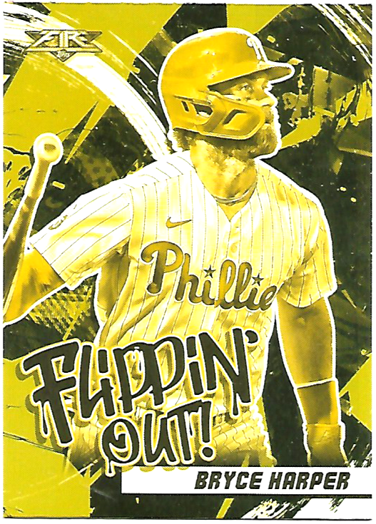 Bryce Harper #FO-6 Flippin Out Gold Minted 2022 Topps Fire Phillies
