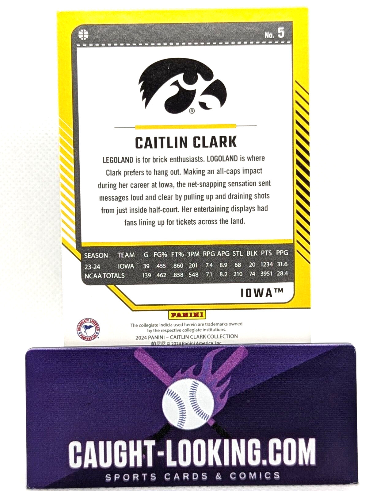 2024 Panini Caitlin Clark Collection - Base Donruss #5 Caitlin Clark (RC)