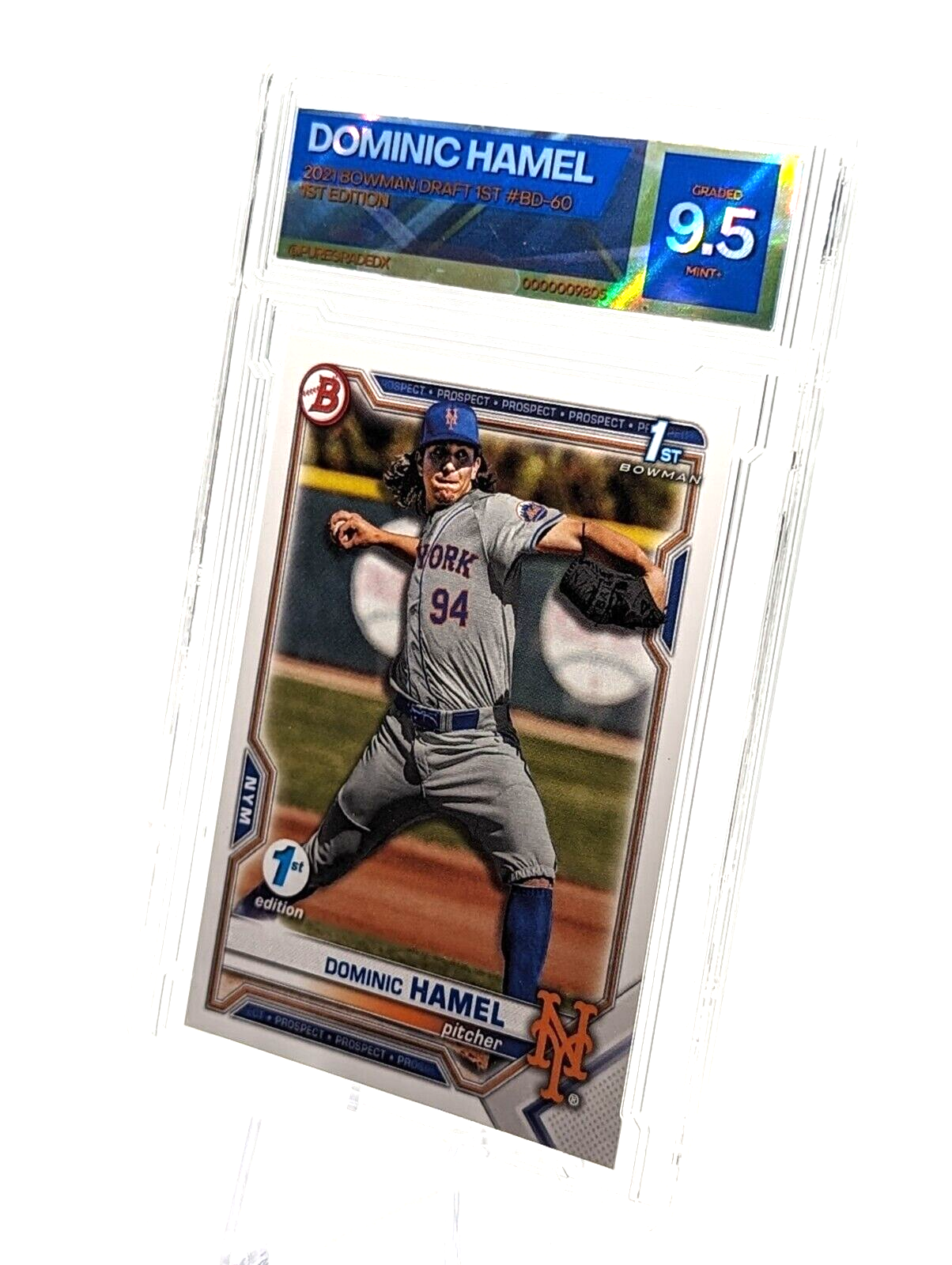 Dominic Hamel #BD-60 2021 Bowman Draft 1st Edition - Graded 9.5