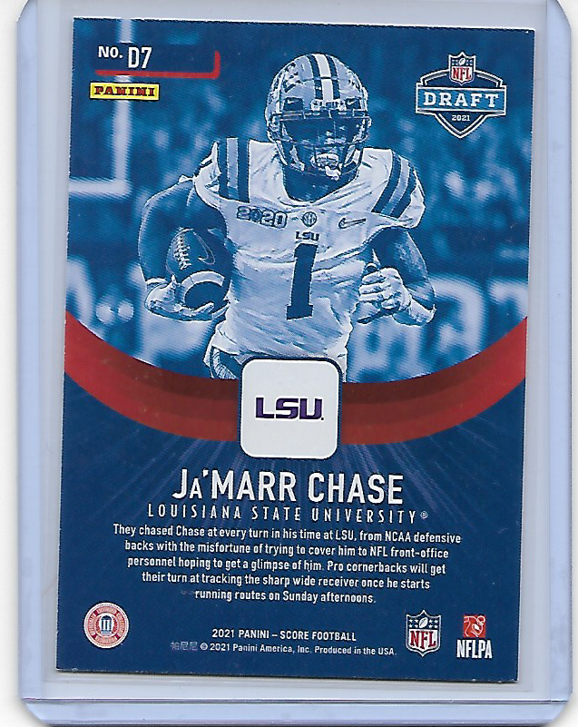 Ja'Marr Chase #D7 2021 Score Insert Rookie RC Bengals LSU