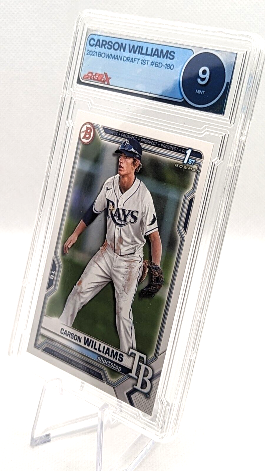 Carson Williams #BD-180 2021 Bowman Draft 1st Bowman Graded 9