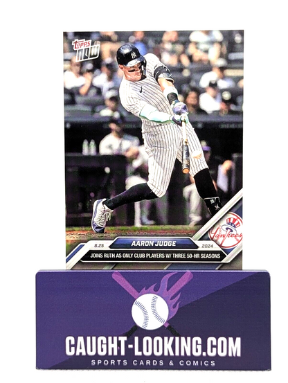 Aaron Judge - 2024 Topps Now #594 Joins Babe Ruth with three HR Seasons