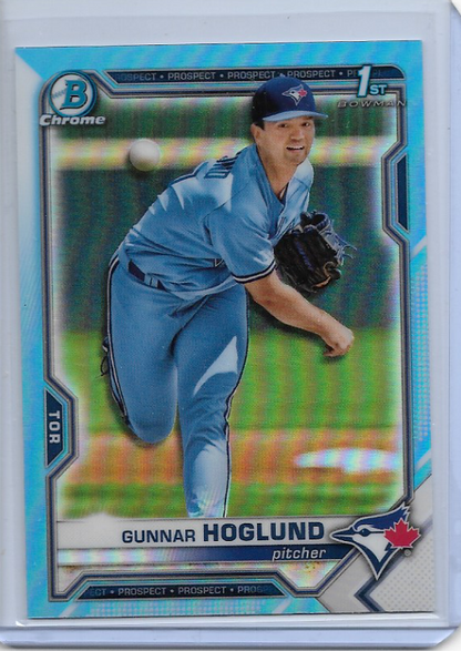 GUNNAR HOGLUND #BDC-78 2021 Bowman Draft Sky Blue Refractor - Blue Jays