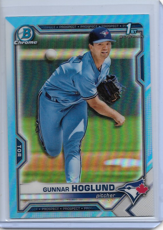 GUNNAR HOGLUND #BDC-78 2021 Bowman Draft Sky Blue Refractor - Blue Jays