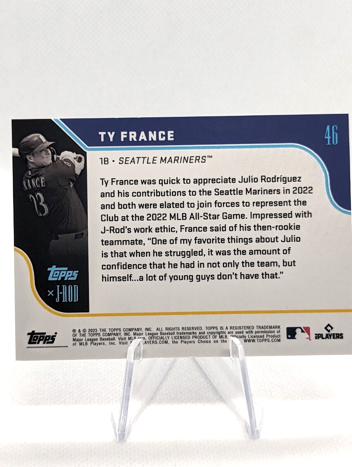 Ty France #46 Purple /75 2023 Topps x J-Rod Show Out Collection 