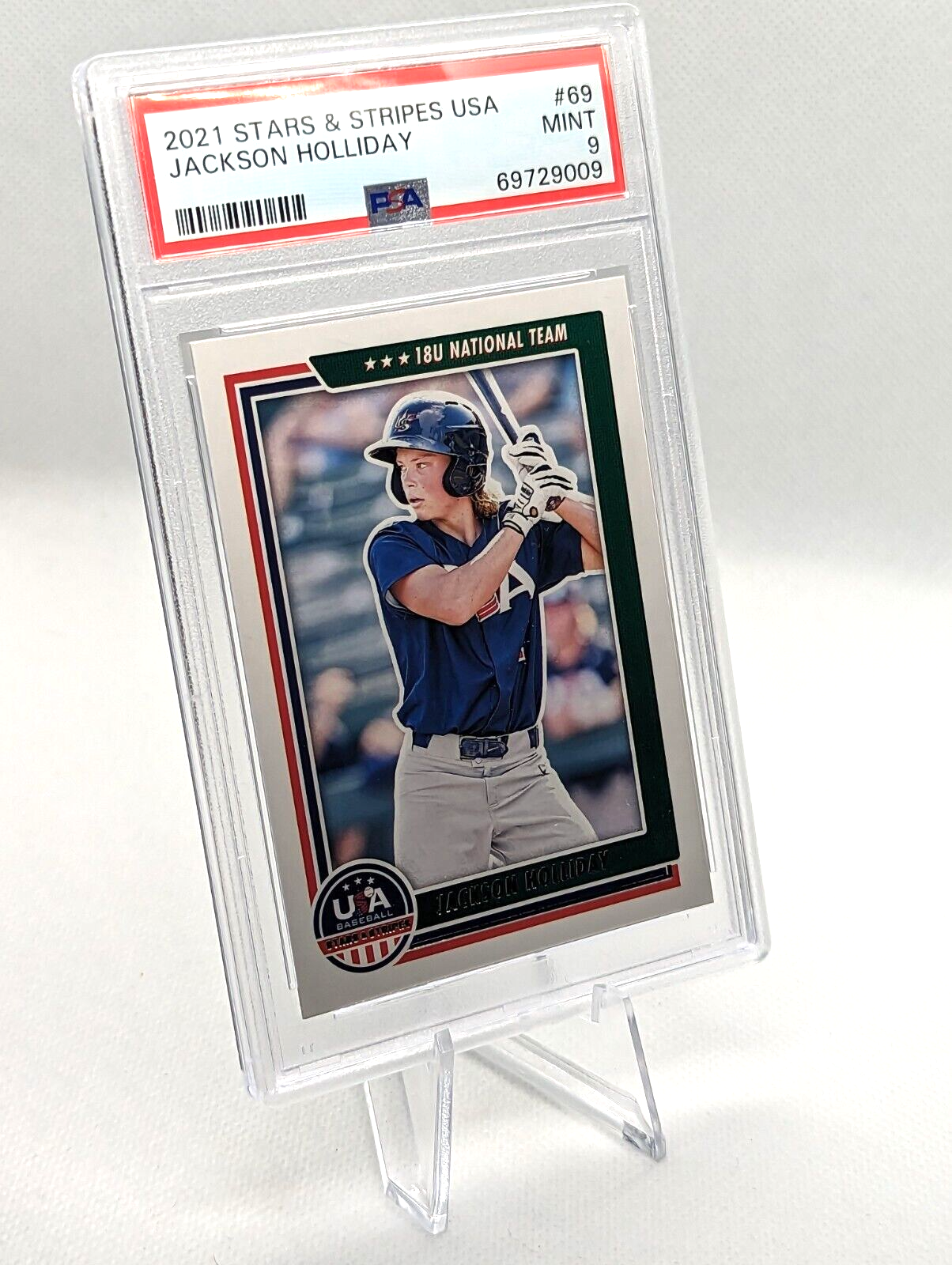 Jackson Holliday PSA 9 2021 Stars & Stripes #69 MLB Draft #1 Pick