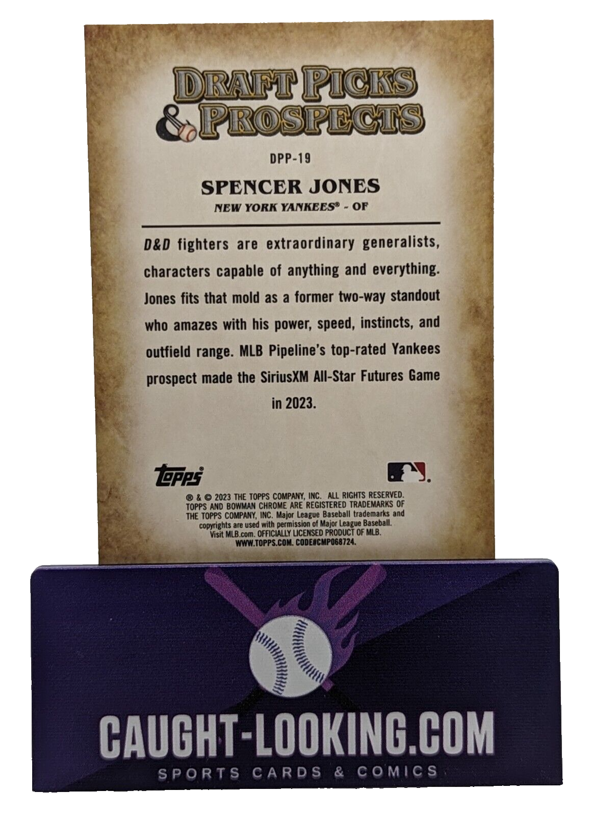 Spencer Jones - 2023 Bowman Draft Chrome Draft Pick Prospects #DPP-19 NY Yankees