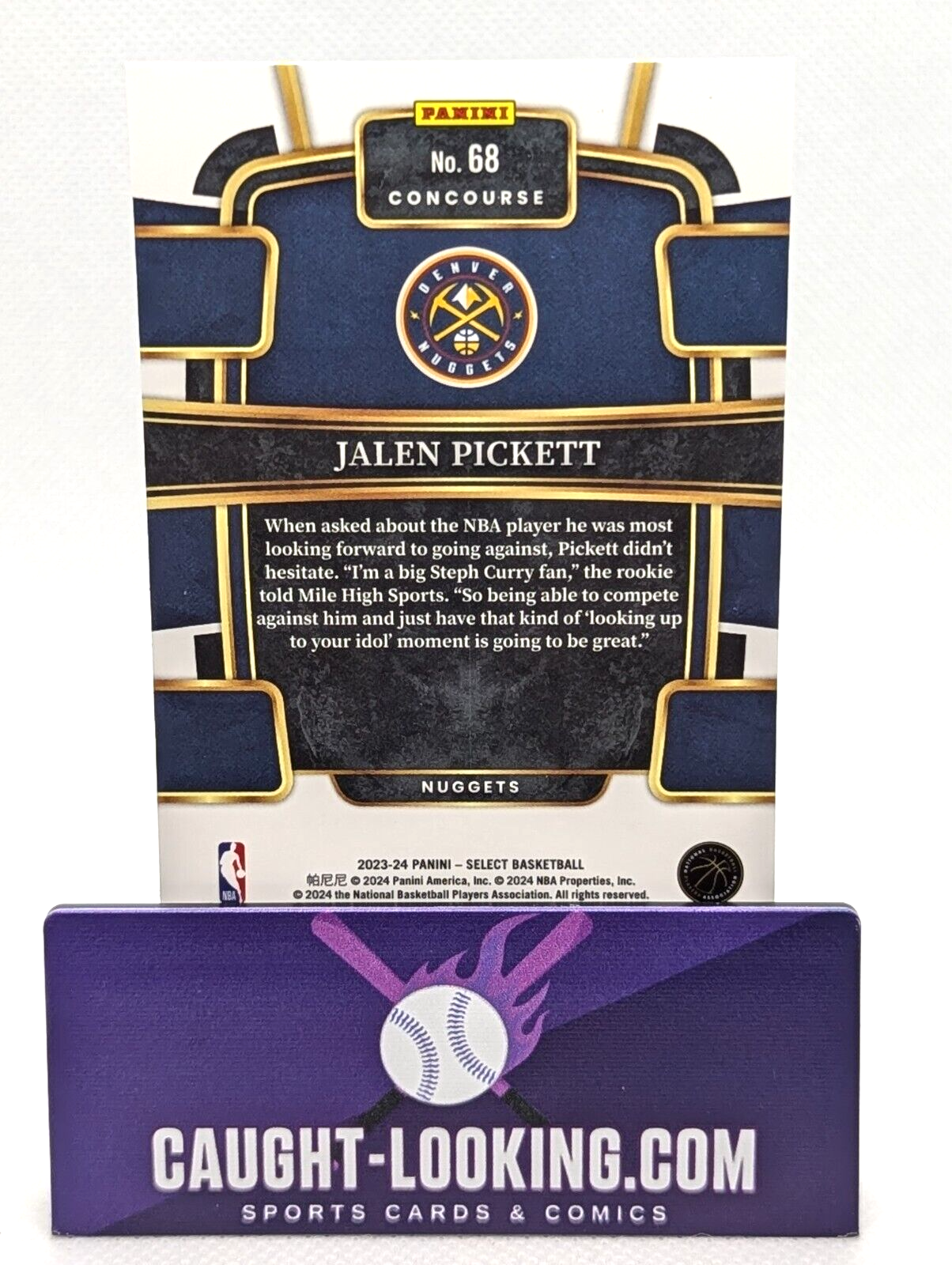 2023-24 Panini Select - Concourse Blue #68 Jalen Pickett (RC)