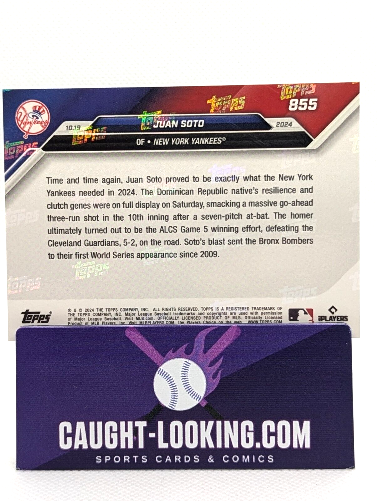 Juan Soto ALCS HR Sends NY Yankees To World Series! 2024 Topps NOW #855