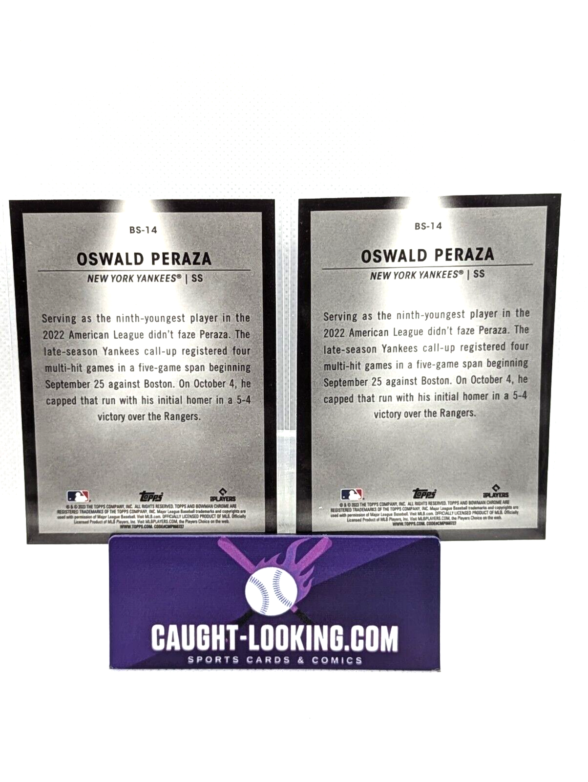 2023 Bowman - Bowman Spotlights #BS-14 Oswald Peraza (RC) 2-Cards NY Yankees