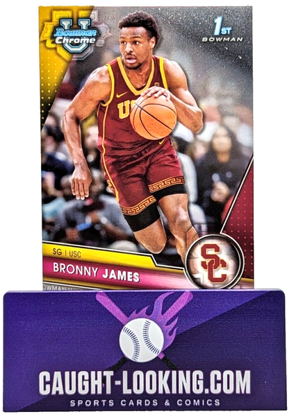 Bronny James - 2023/24 Bowman Chrome University 1st Rookie #95 USC Trojans