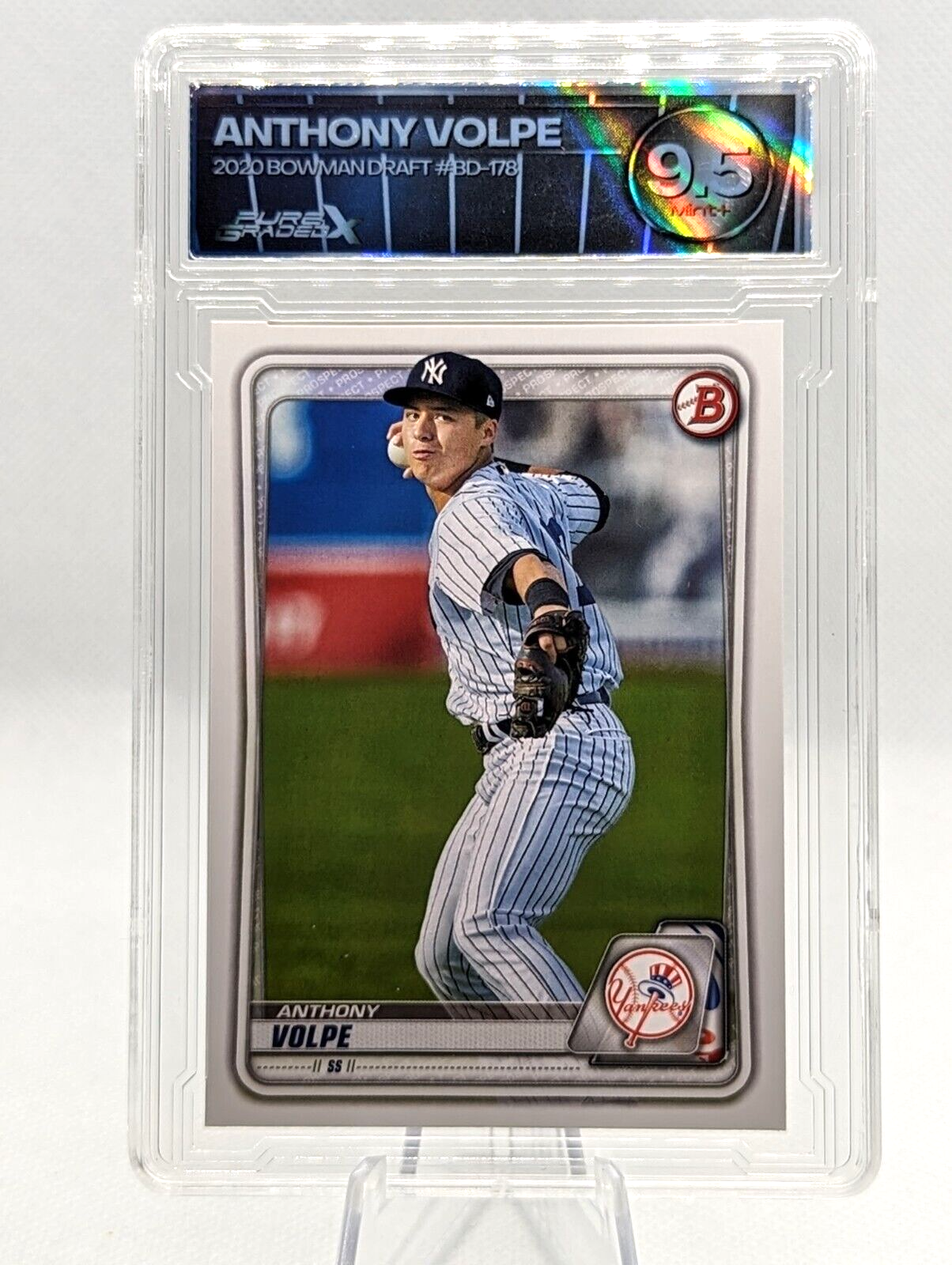 Anthony Volpe #BD-178 2020 Bowman Draft NY Yankees Graded 9.5