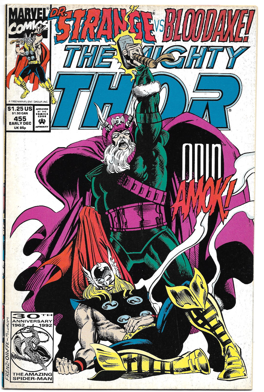 The Mighty Thor #455 - 1992 Marvel Comics "Odin Unleashed"