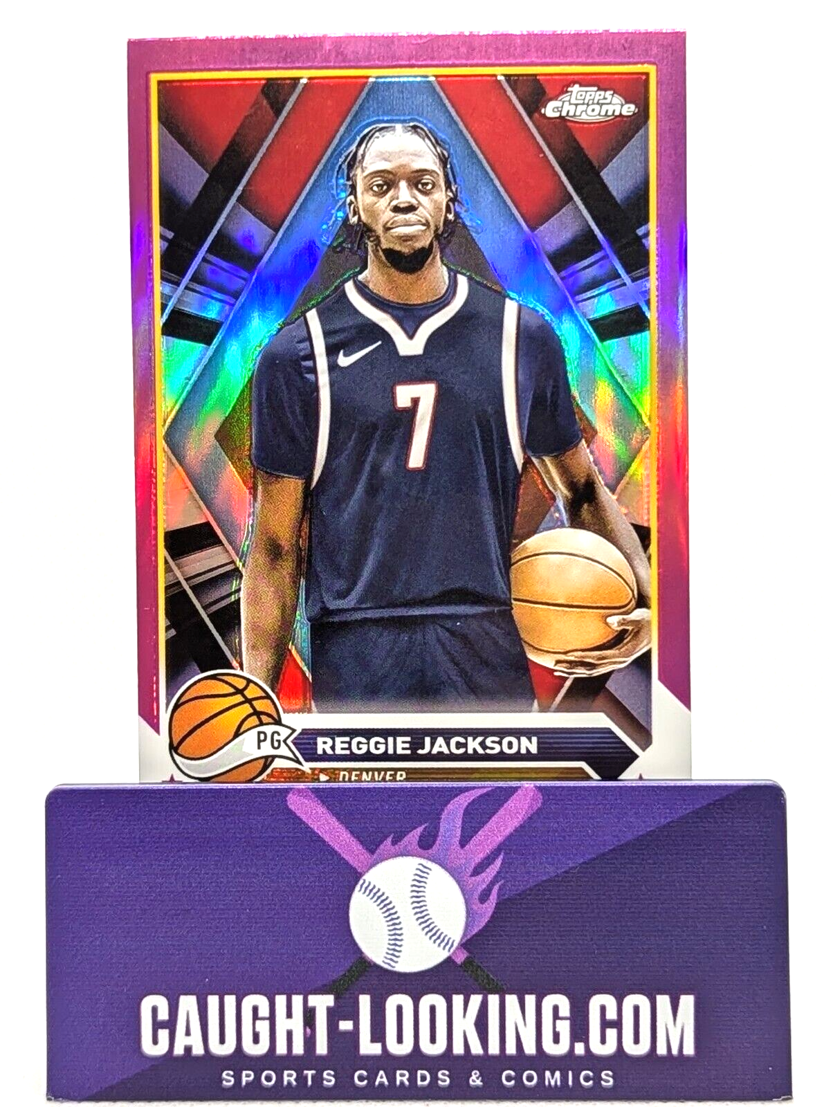2023-24 Topps Chrome Reggie Jackson Pink Refractor #168