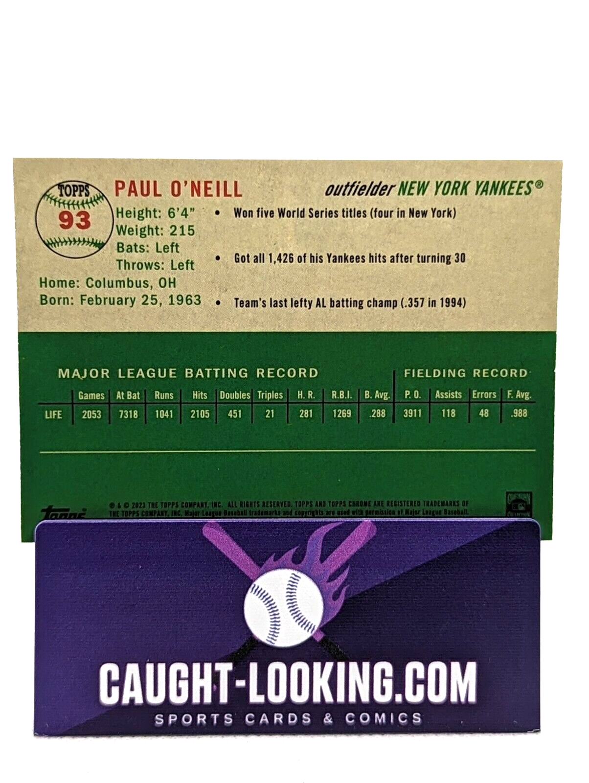 Paul Oneill - 2023 Topps Chrome Platinum Anniversary #93 NY Yankees
