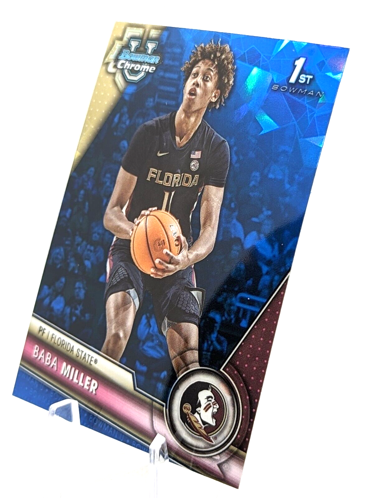 2023-24 Bowman Chrome U Sapphire Baba Miller #100 Florida State 1st