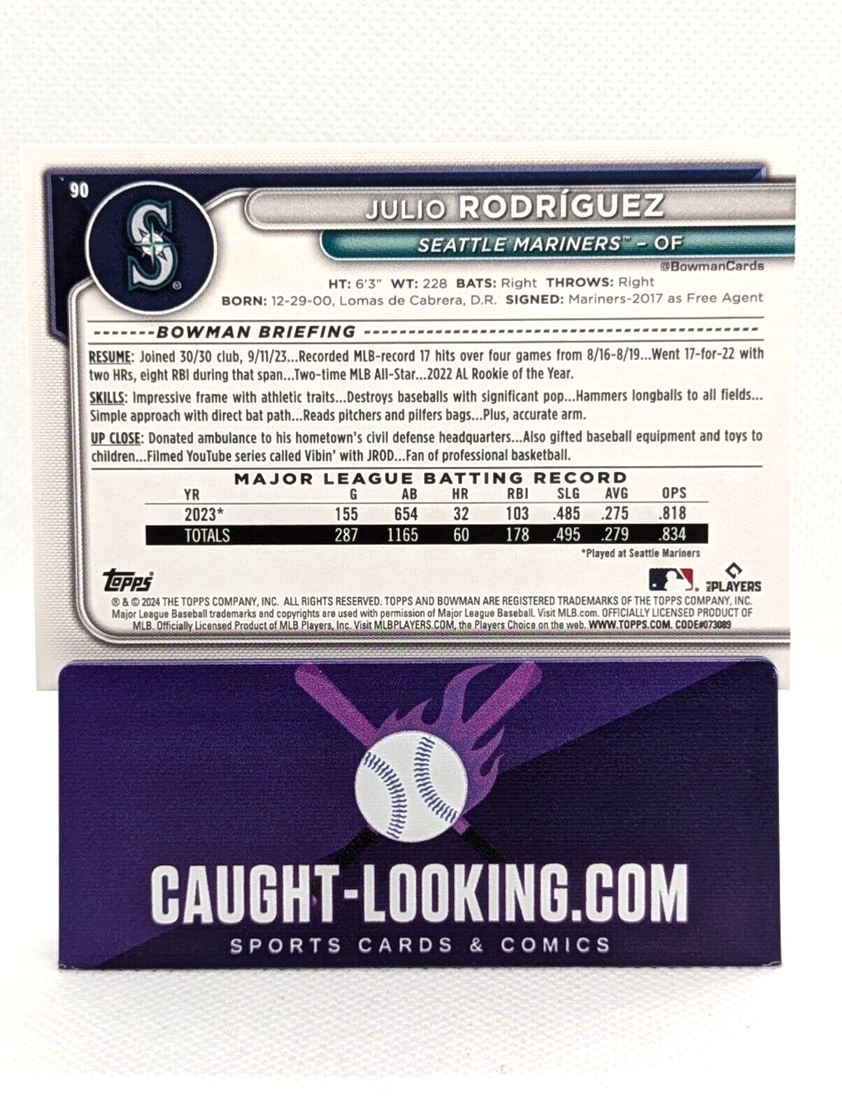 2024 Bowman Mega Box Mojo Refractor #90 Julio Rodriguez  -  Seattle Mariners